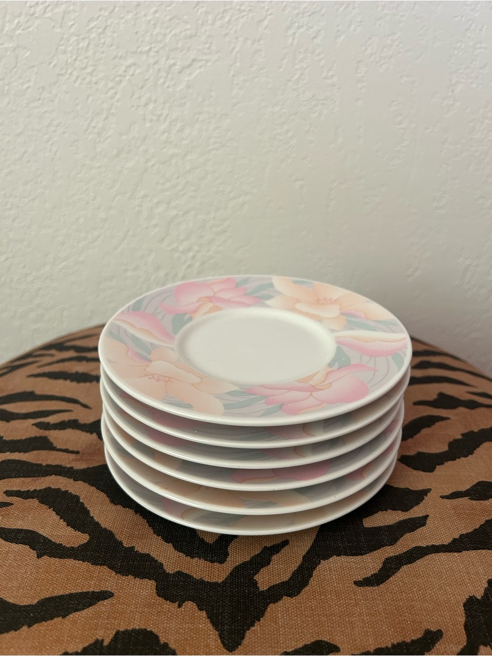 (6) Vintage 90s Sara China Pearl The Artland Collection 6" Saucer Plates